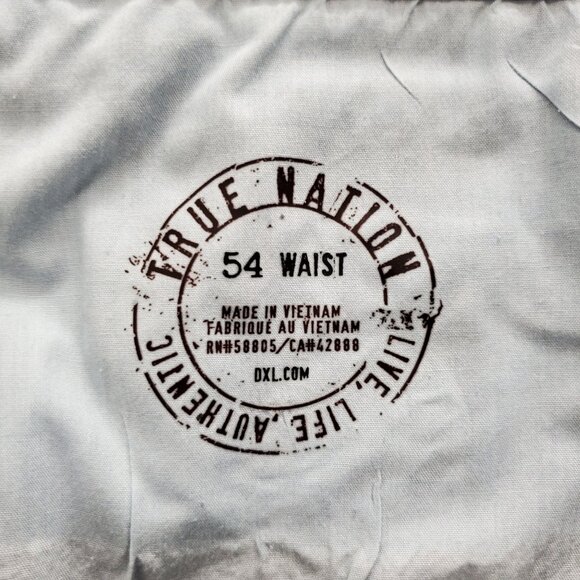 True Nation by DXL Big & Tall Athletic Fit Destroyed 10" Denim Shorts 54 Waist - Picture 7 of 9